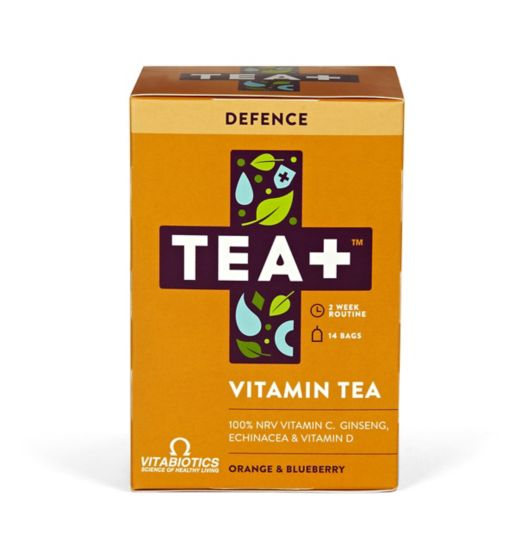 Vitabiotics TEA+ Vitamin Tea Defence - Orange & Blueberry