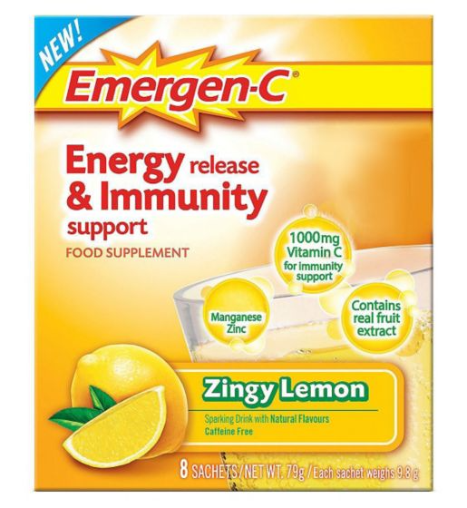 Emergen-C Zingy Lemon Sachets with sweeteners - 8 x 9.8 g