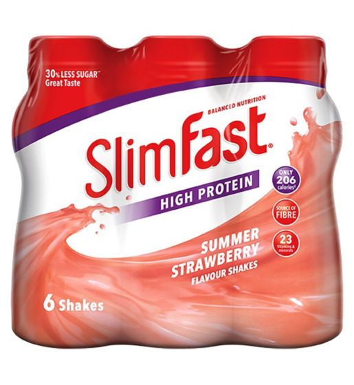 SlimFast Summer Strawberry Flavour Shakes 6 x 325ml (1.95L)
