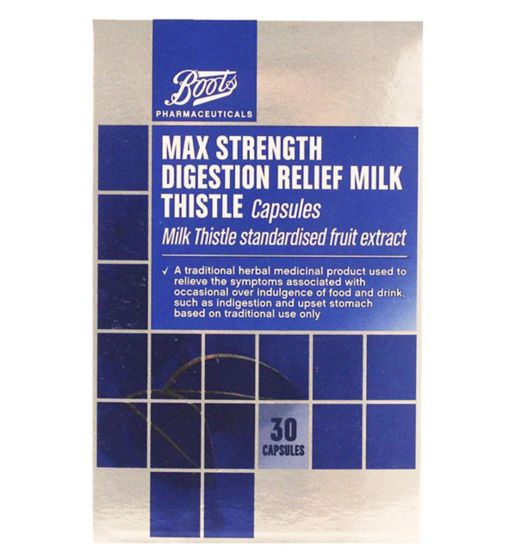 Boots Max Strength Digestion Relief Milk Thistle 30 Capsules