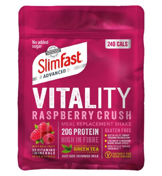 SlimFast Advanced Vitality Shake Raspberry Crush - 400g