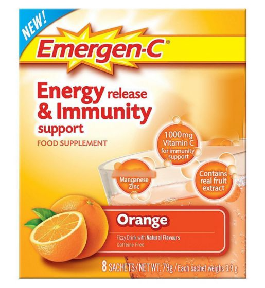 Emergen-C Super Orange Sachets with sweetener - 8 x 9.8 g