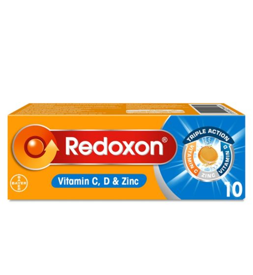 Redoxon Orange Immune Support Triple Action Vitamin C & D 10 Tablets