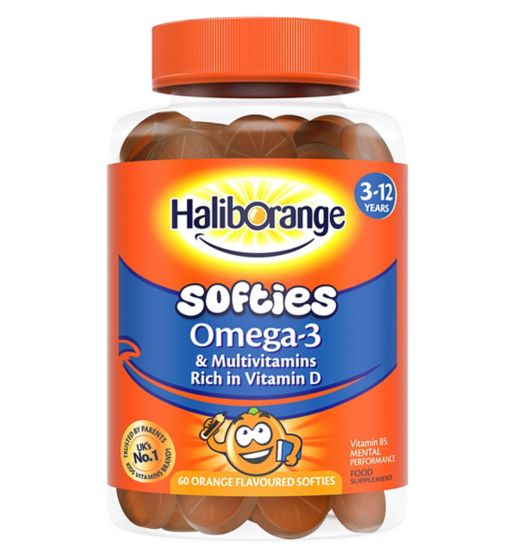 Haliborange 3-12 Years Omega-3 & Multivitamins - 60 Orange Softies