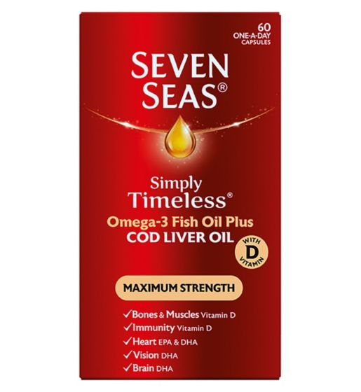 Seven Seas Simply Timeless Maximum Strength Cod Liver Oil - 60 capsules