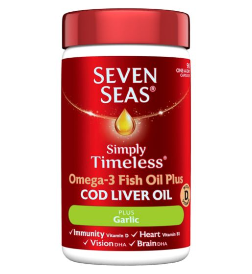 Seven Seas Cod Liver Oil + Garlic - 90 Capsules