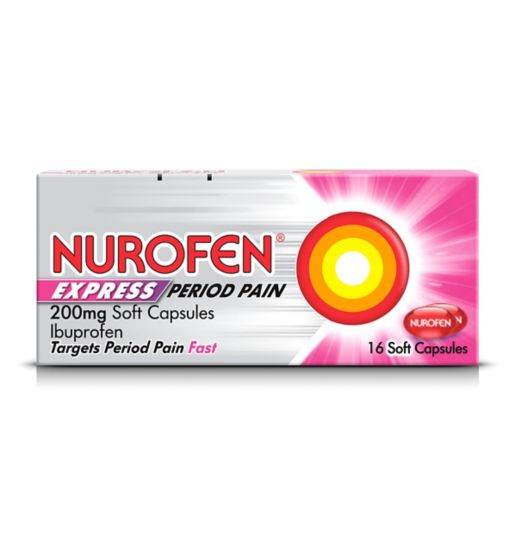 Nurofen Express Period Pain 200mg Soft Capsules - 16 Soft Capsules