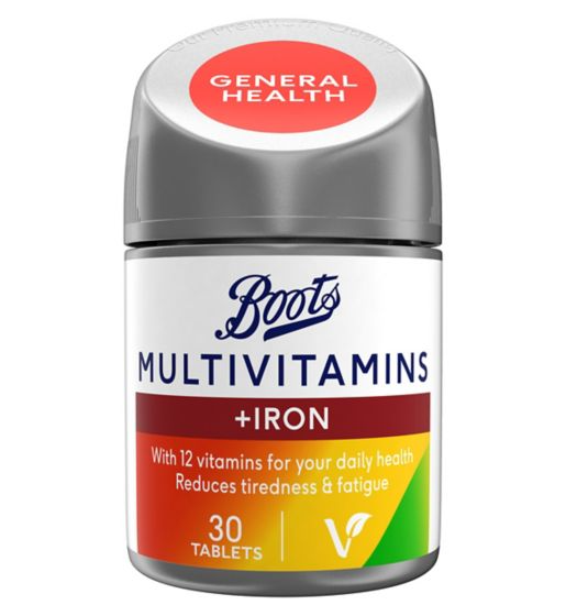 Boots Multivitamins with Iron 30 Tablets (1 month supply)