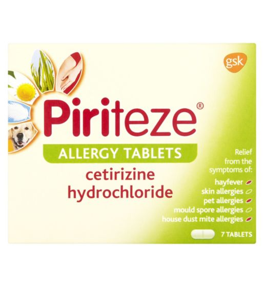 Piriteze Allergy Relief Tablets Cetirizine 7s