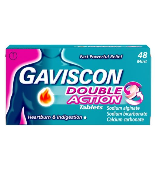 Gaviscon Double Action Mint Flavour Tablets - 48 Tablets