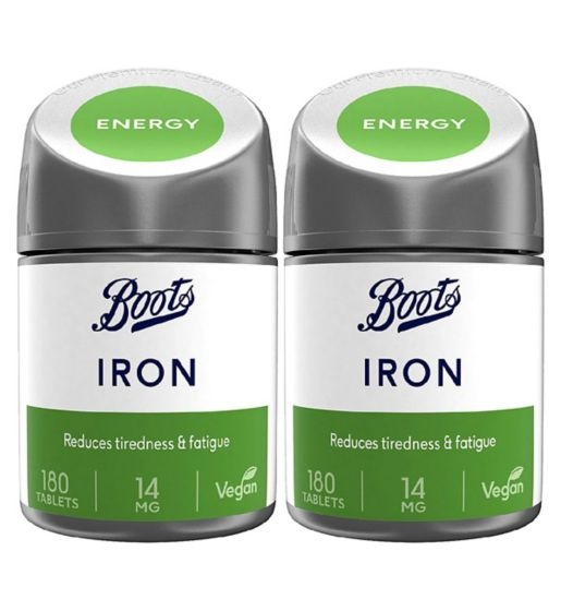 Boots Iron 14mg Bundle: 2 x 180 Tablets (1 year supply)