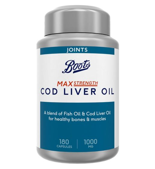 Boots Max Strength Cod Liver Oil 1000mg 180 Capsules (6 month supply)