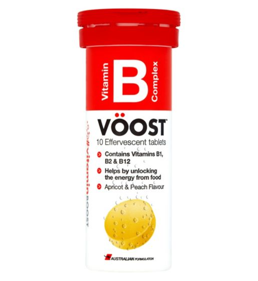 VOOST Vitamin B Complex Apricot Peach Flavour 10 Efferevescents