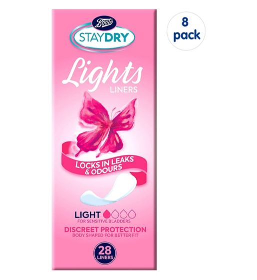 Staydry Lights Light Liners for Light Incontinence 8 Pack Bundle – 224 Liners