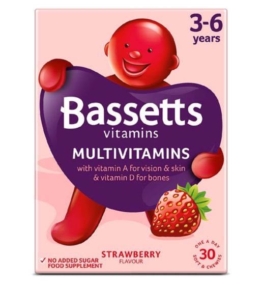 Bassetts Strawberry Flavour Multivitamins 3-6 Years - 30 Pack