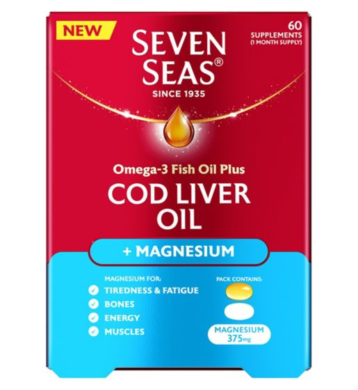 Seven Seas Omega-3 Fish Oil Plus Cod Liver Oil + Magnesium 60s