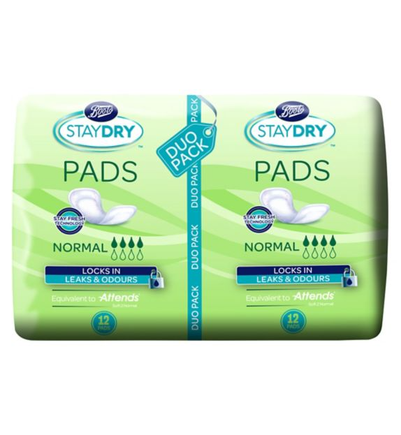 Staydry Duo Pack Normal Pads for Light to Moderate Incontinence - 24 Pack