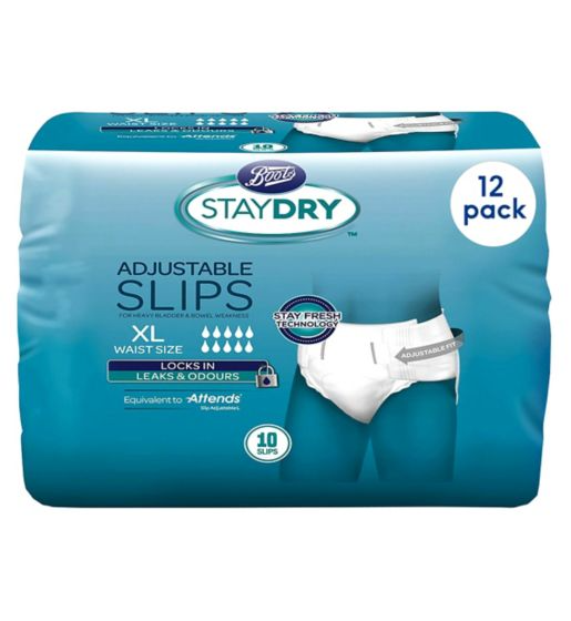 Boots Staydry Slips XL - 120 Pairs (12 Pack Bundle)