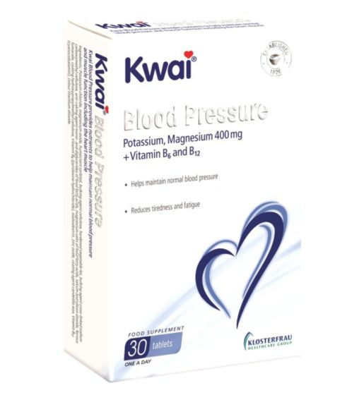 Kwai Blood Pressure Potassium, Magnesium 400mg + Vitamin B6 and B12 30 Tablets
