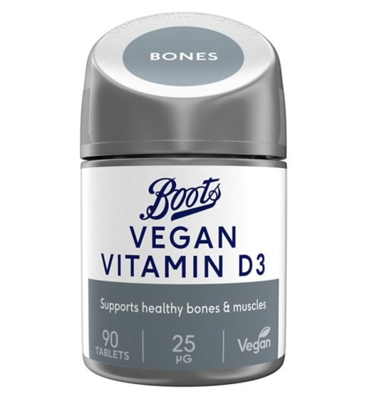 Boots Vegan Vitamin D3 25μg 90 tablets (3 month supply)