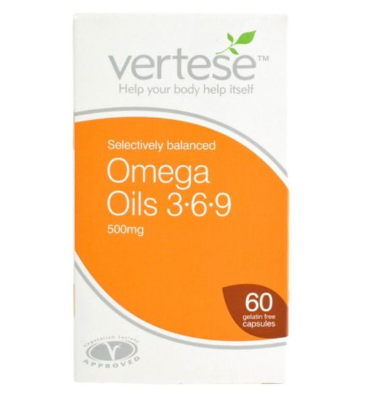 Vertese Omega Oils 3-6-9 500mg - 60 Gelatin Free Capsules
