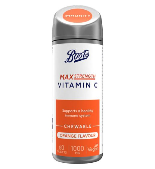 Boots Vitamin C 1000 mg 60 Orange Flavour Chewable Tablets