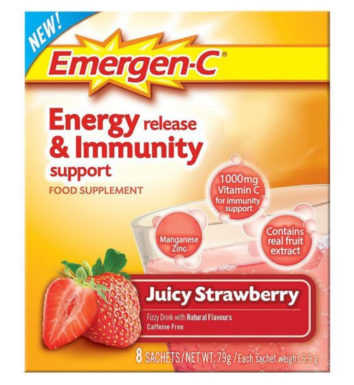 Emergen-C Juicy Strawberry Sachets with sweetener - 8 x 9.8 g