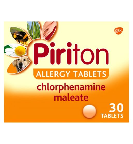 Piriton Antihistamine Allergy Relief Tablets Chlorphenamine 30s