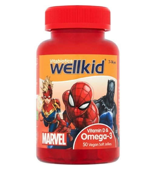 Vitabiotics WellKid Marvel Vitamin D & Omega-3 50 Vegan Soft Jellies