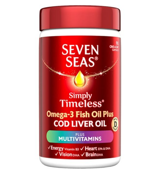 Seven Seas Simply Timeless Cod Liver Oil Plus Multivitamins - 90 capsules