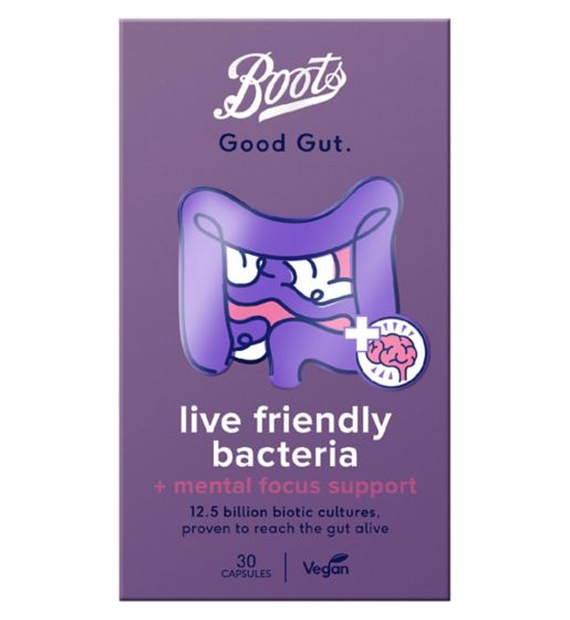 Boots Good Gut Live Friendly Bacteria + Mental Focus Support 30 Capsules
