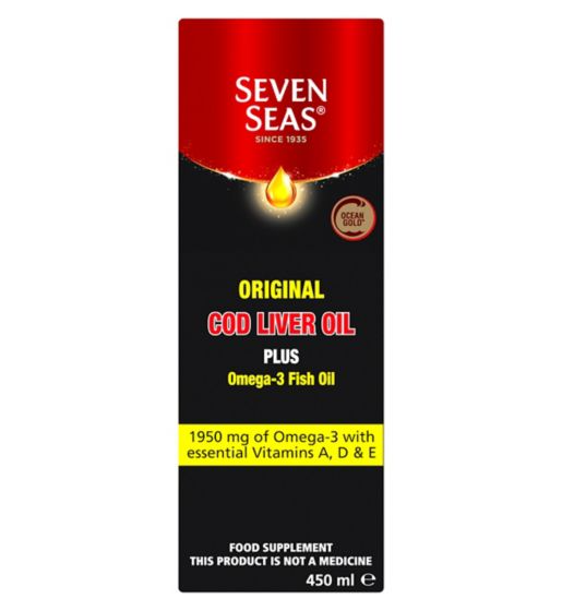 Seven Seas Original Cod Liver Oil Plus Omega-3 Fish Oil 450ml
