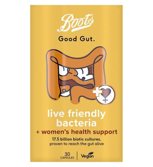 Boots Good Gut Live Friendly Bacteria + Women's Health Support 30 Capsules