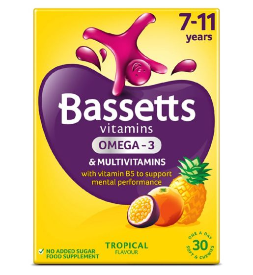 Bassetts Multivitamins Tropical Flavour Soft & Chewies 7-11 Years - 30