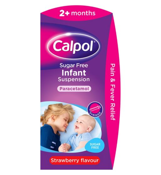 Calpol Infant Sugar Free Oral Suspension Strawberry Flavour 2+ Months 100ml