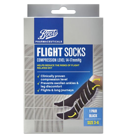 Boots Flight Socks (14-17mmHg) Size 3-6- 1 Pair
