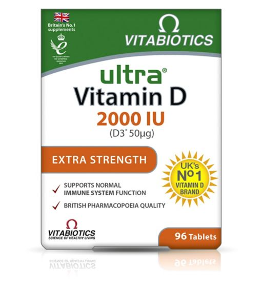 Vitabiotics Ultra Vitamin D 2000 IU Extra Strength 96 Tablets