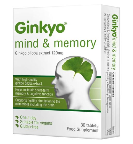 Ginkyo Mind & Memory Ginkgo Biloba 120mg One a Day 30 Tablets