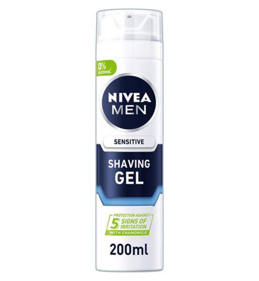 NIVEA MEN Sensitive Shave Gel with 0 % Alcohol, 200ml