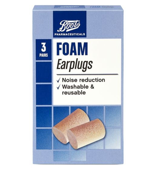 Boots Foam Earplugs - 3 Pairs with Carry Case